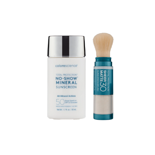 Colorescience - Total Protection No Show SPF 50 + FREE Sunforgettable Total Protection Sheer Mate SPF 30 Sunscreen Brush On